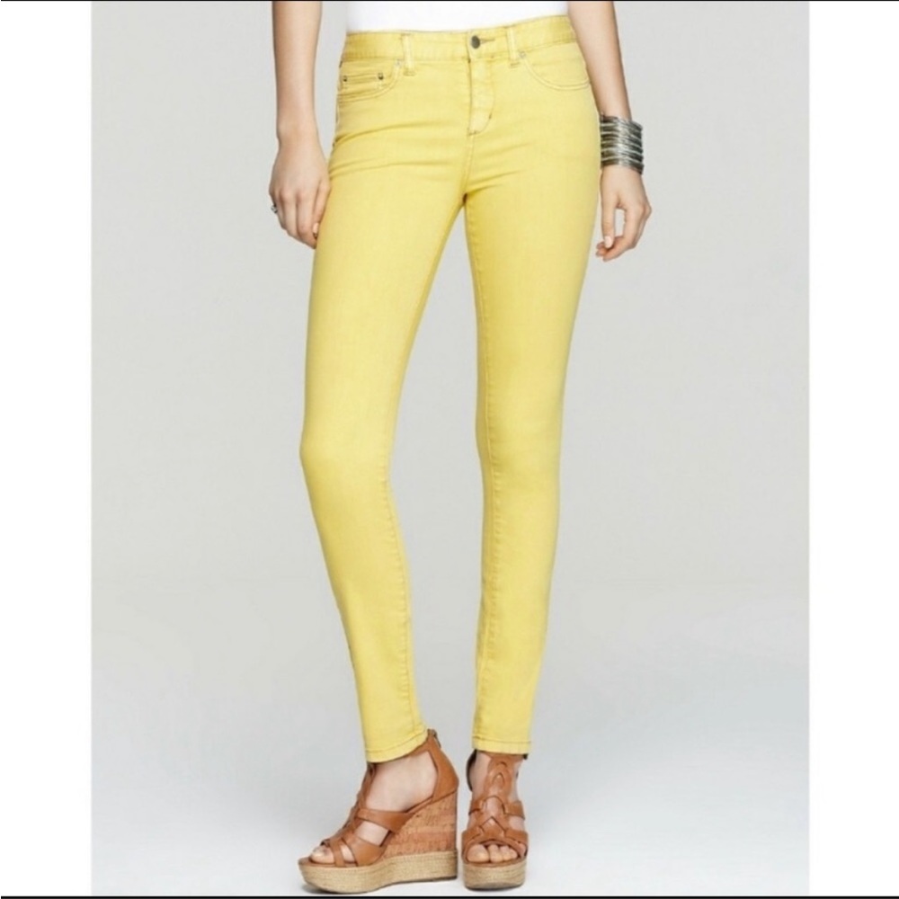 Free People yellow wash low waist skinny denim jeans Size 28